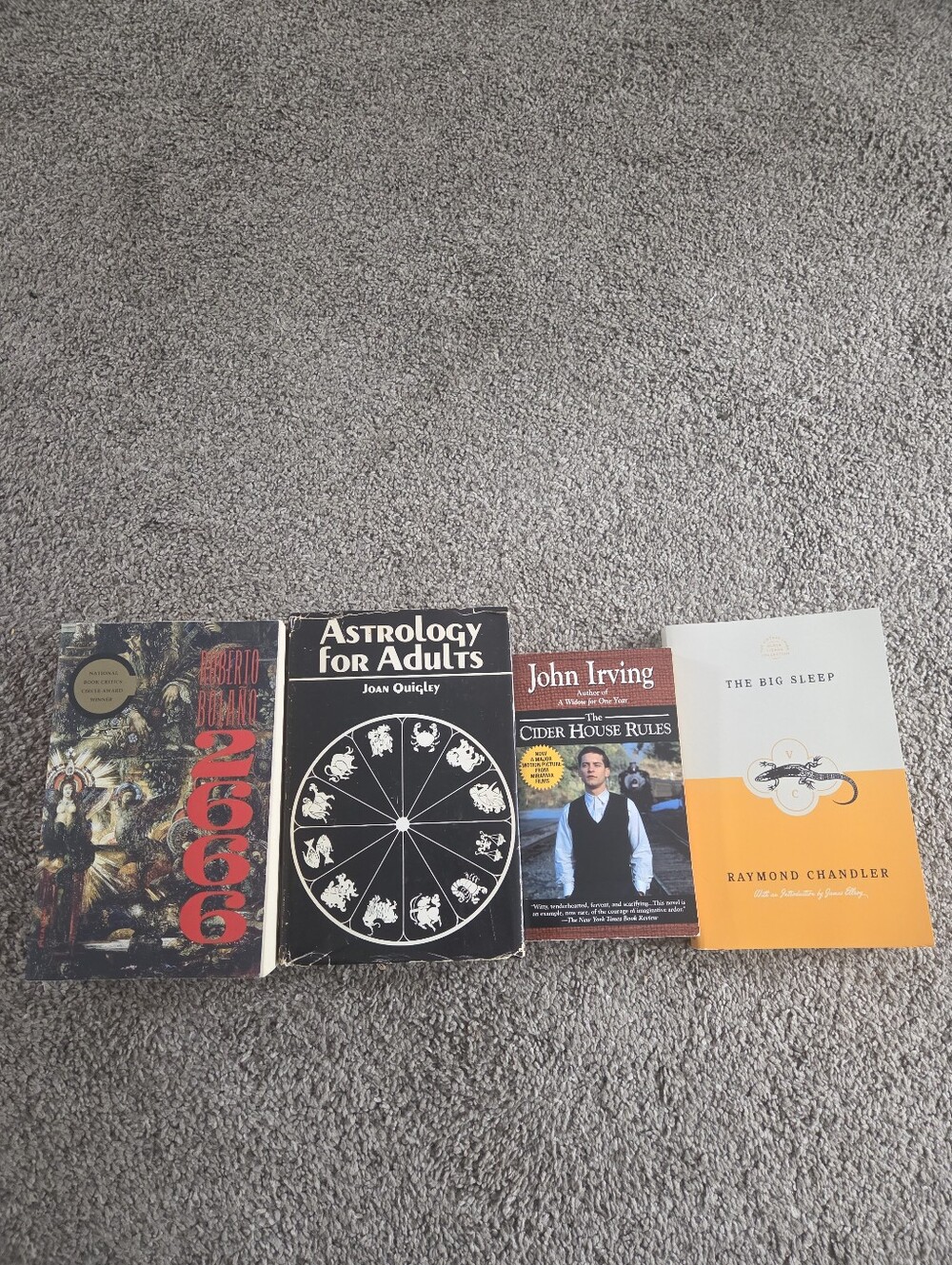 Astrology for Adults, John Irving, Raymond Chandler, 2666 Roberto Bolaño - BOOKS